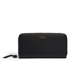 Serene Black Vegan Zip Around Wallet  Adomoo